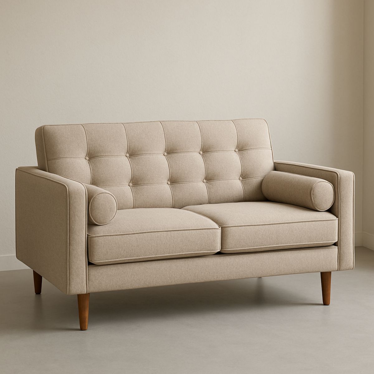 Canapé 2 Places Tissu Polyester Beige 150x85x90 ​​cm