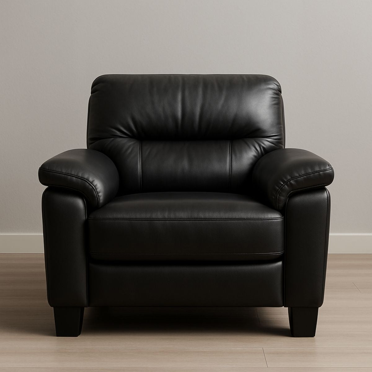 Fauteuil en cuir synthétique noir 100x90x85 cm