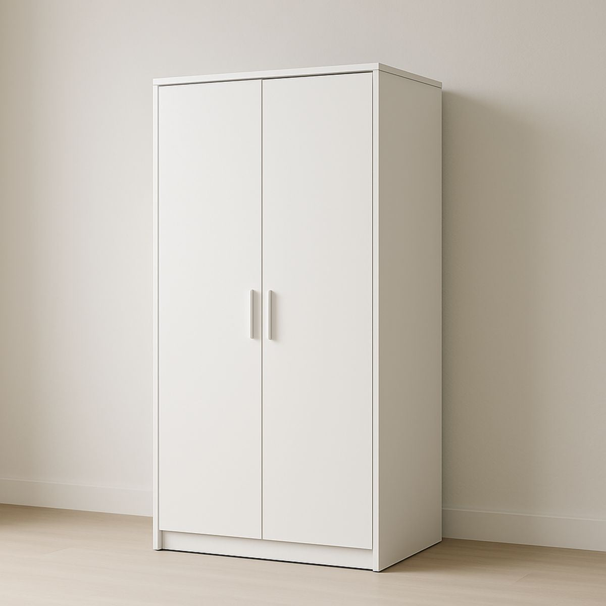 Armoire à deux portes Blanc Panneaux de particules 180cm x 90cm x 50cm