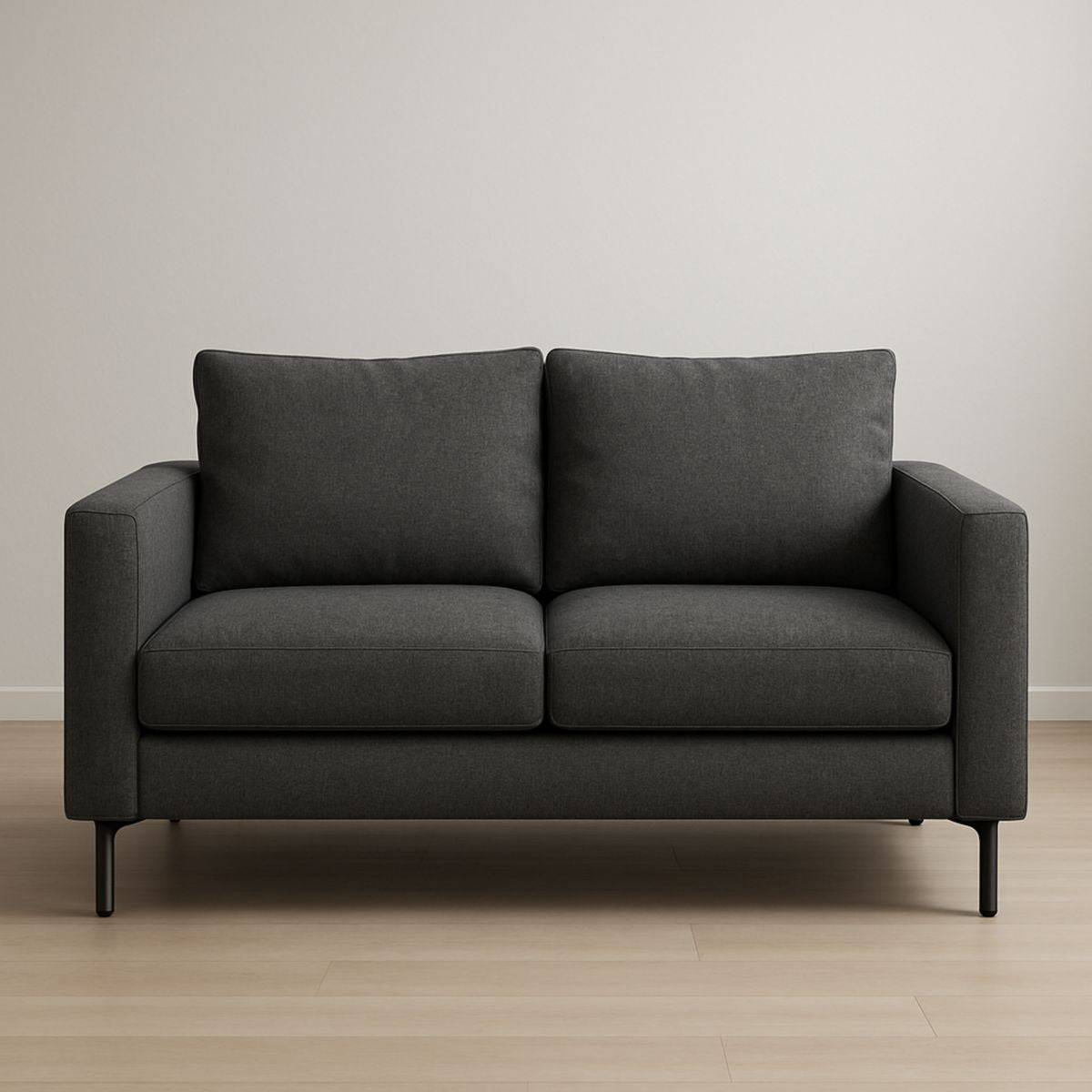 Canapé 2 places tissu polyester Gris foncé 140x85x75 cm